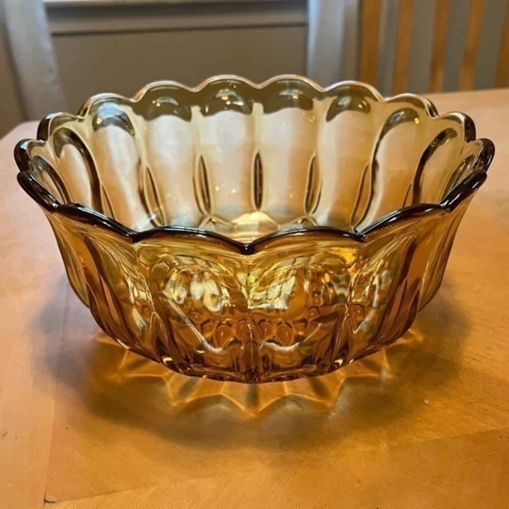 Vintage Anchor Hocking Amber Bowl 9 w x 4 h Large Bowl
